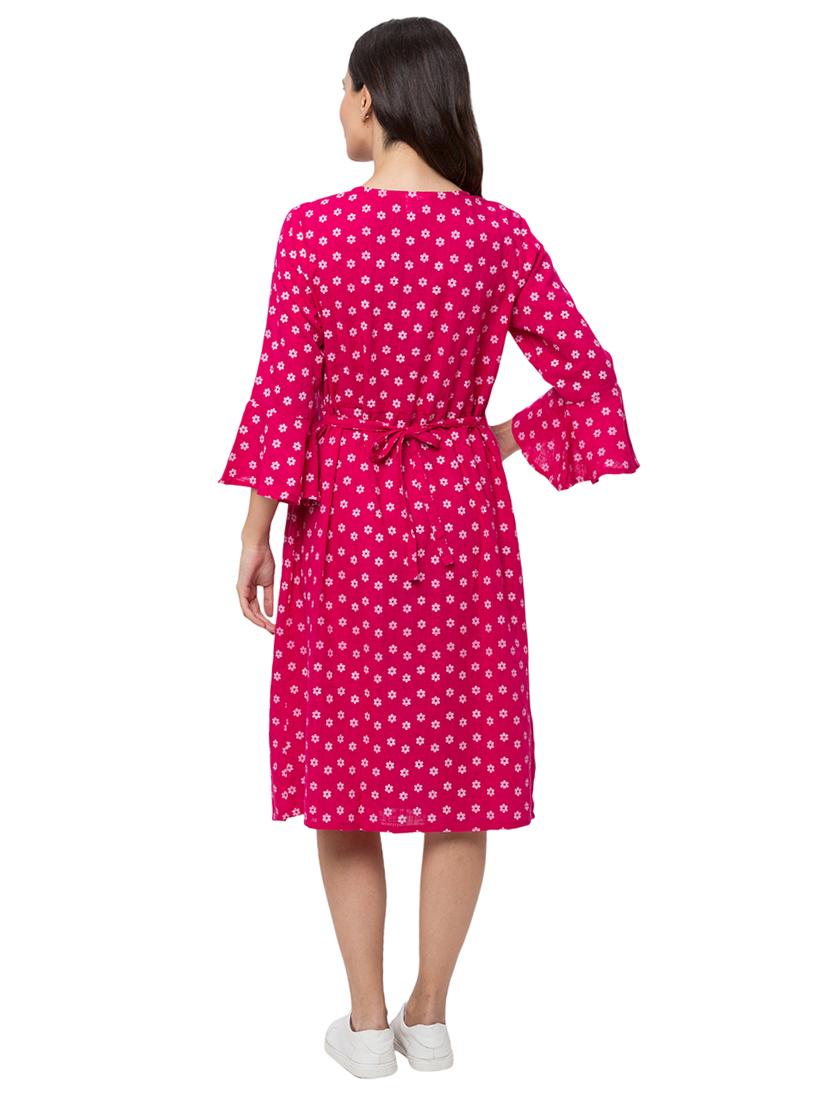 bell sleeved floral a-line maternity wear - 17361630 - Zoom Image - 3