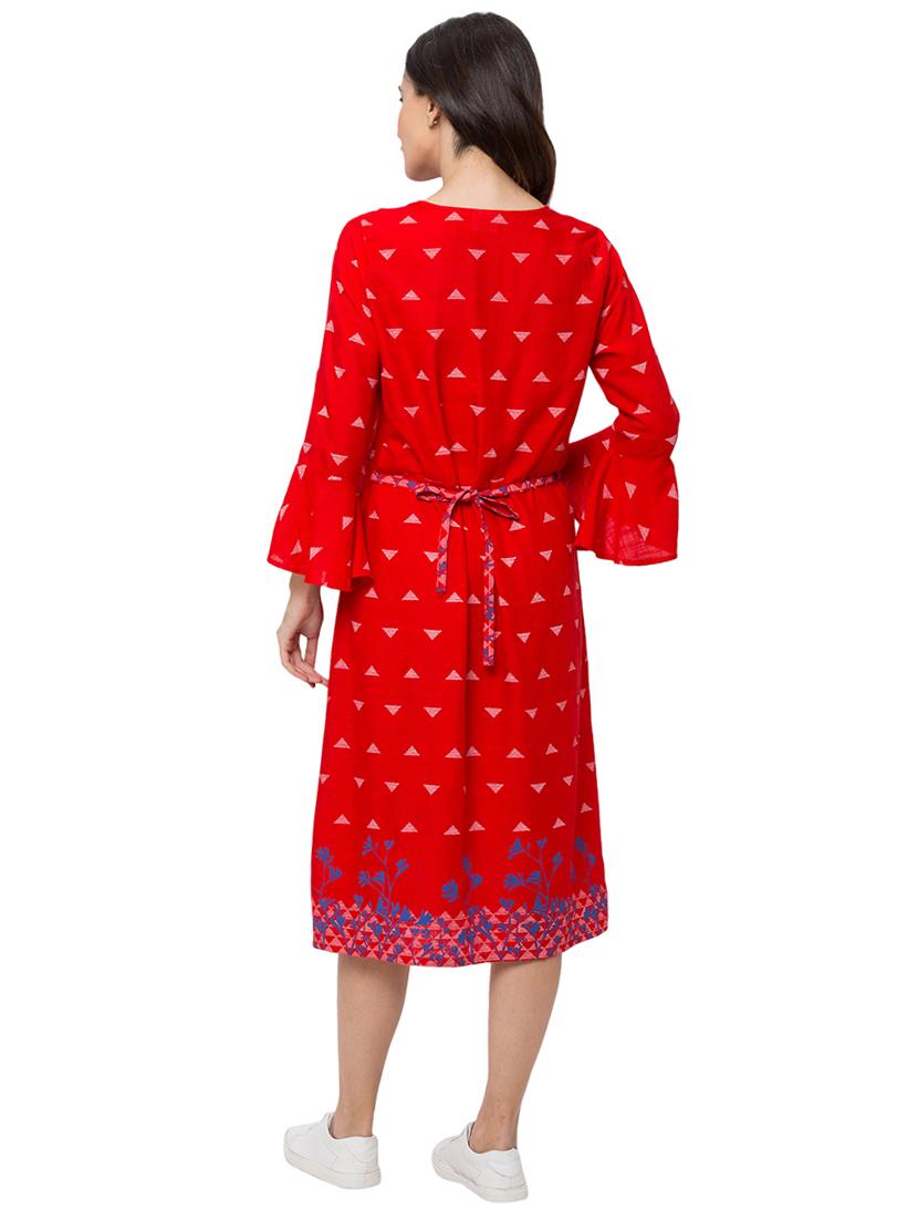 bell sleeved floral a-line maternity wear - 17361635 - Zoom Image - 3