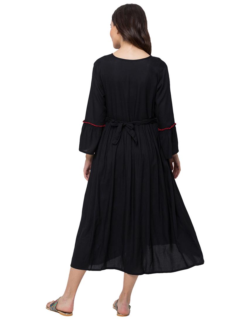 tie up neck maternity wear dress - 17361640 - Zoom Image - 3