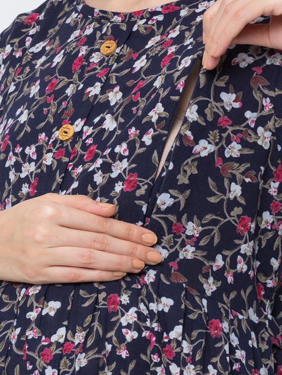 color block embroidered detail maternity wear - 17361645 - Zoom Image - 4