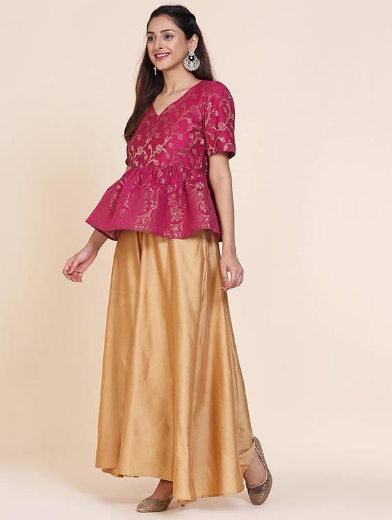 floral zari work fusion set - 17361672 - Zoom Image - 2