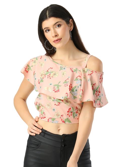 single shoulder floral top - 17361824 - Standard Image - 1
