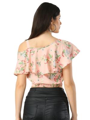 single shoulder floral top - 17361824 - Standard Image - 3