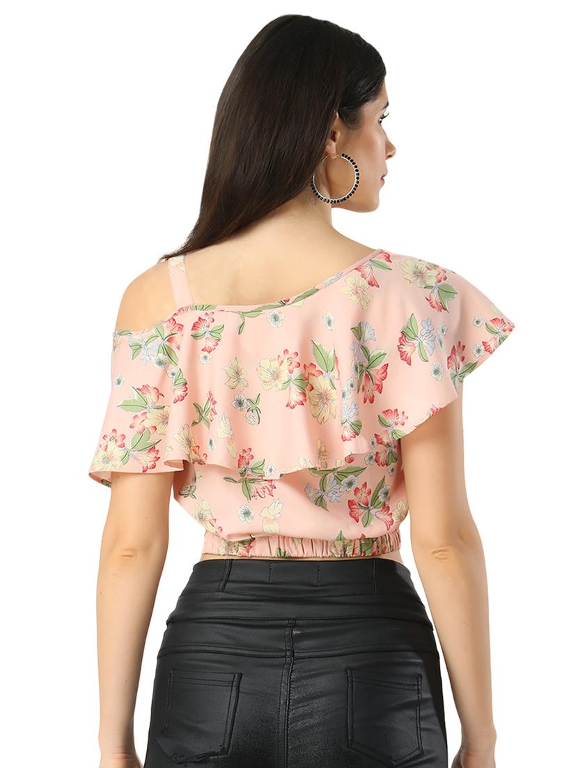single shoulder floral top - 17361824 - Zoom Image - 3