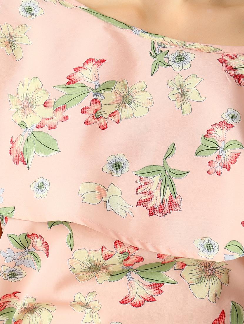 single shoulder floral top - 17361824 - Zoom Image - 5