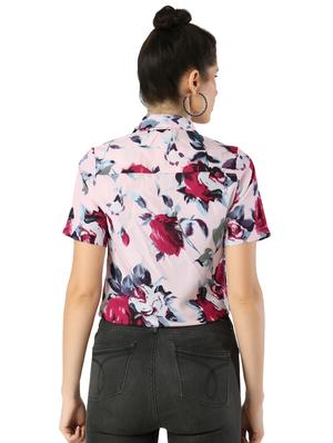 tie front floral top - 17361828 - Standard Image - 3