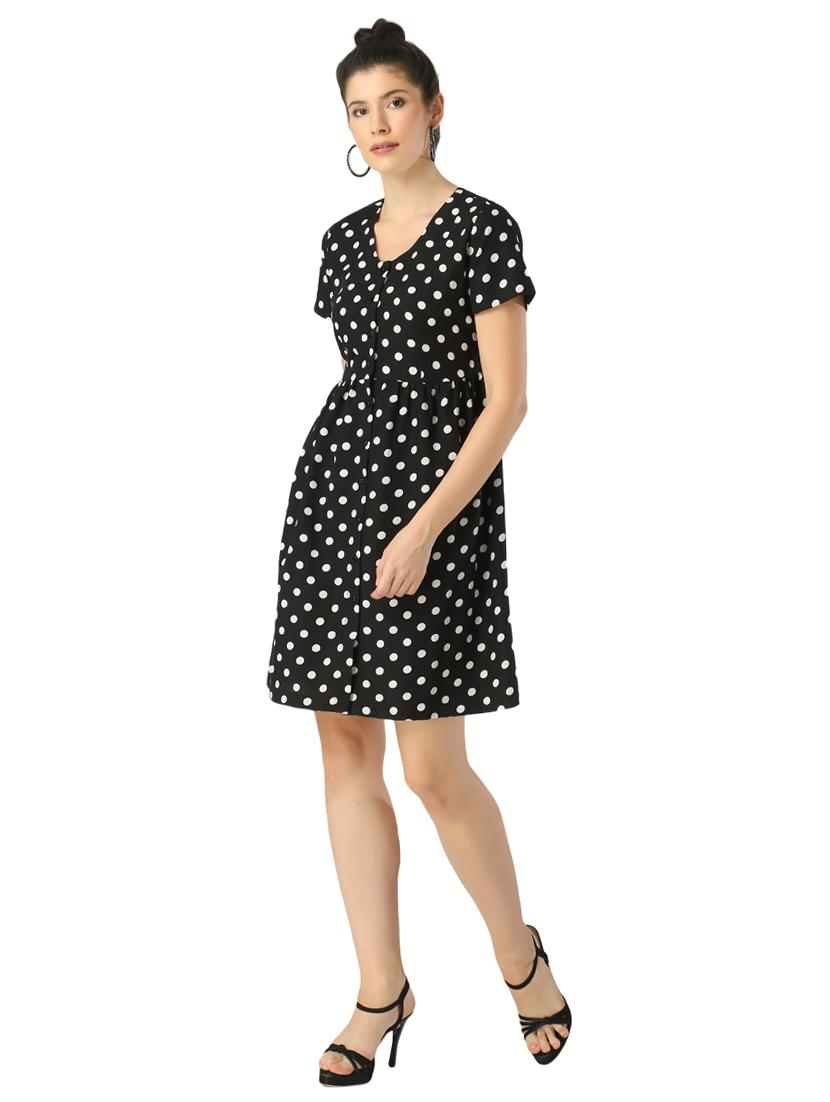 round neck polka dot dress - 17361863 - Zoom Image - 2