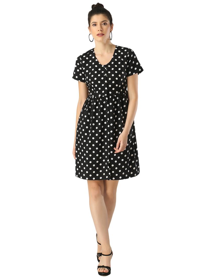 round neck polka dot dress - 17361863 - Zoom Image - 4