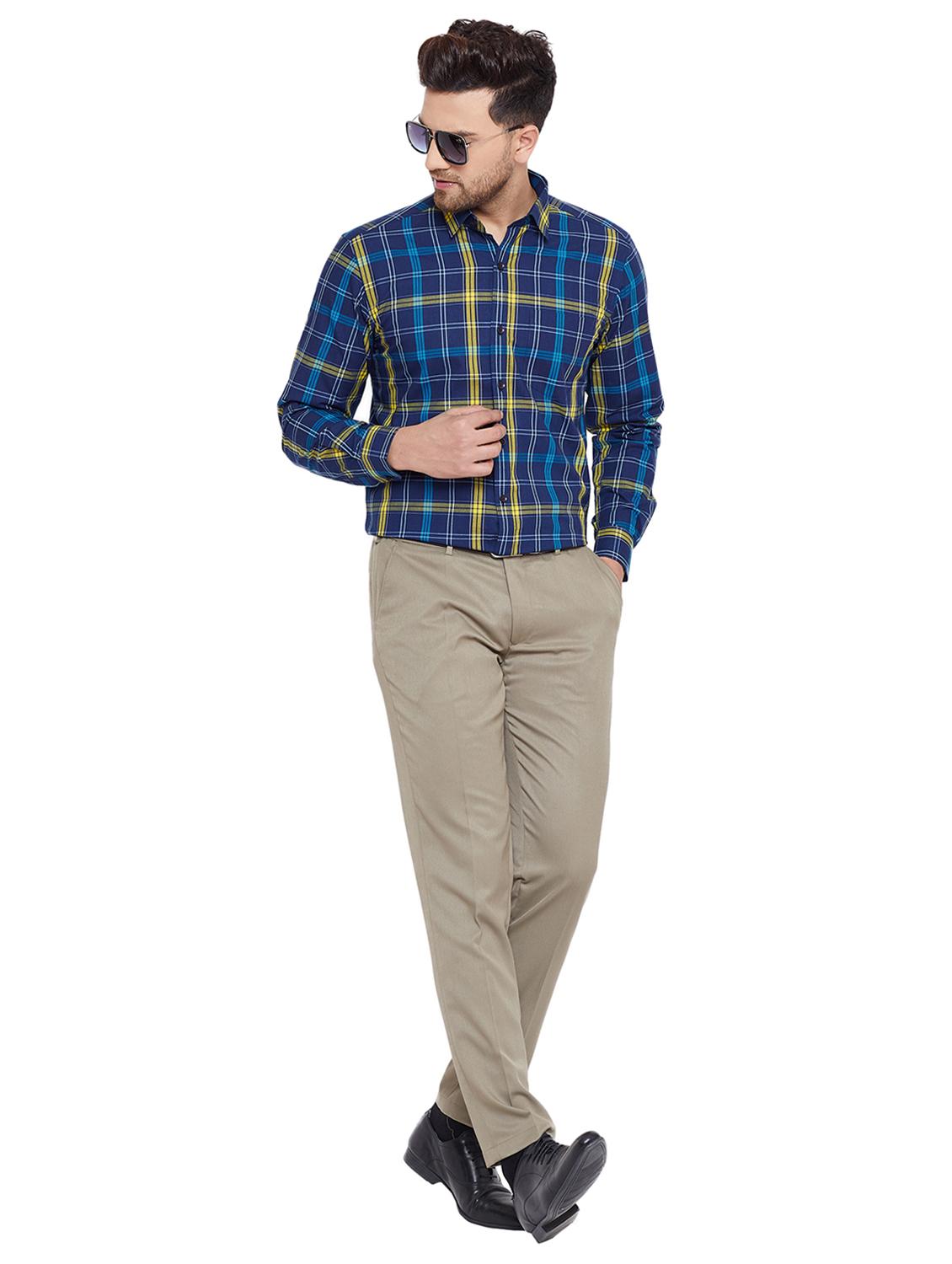 navy blue checkered formal shirt - 17361870 - Zoom Image - 4