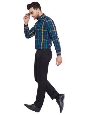 navy blue checkered formal shirt - 17361871 - Standard Image - 4