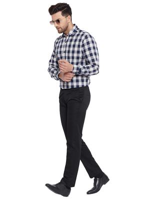 navy blue checkered formal shirt - 17361875 - Standard Image - 4