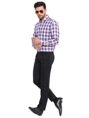 purple checkered formal shirt - 17361877 - Standard Image - 4