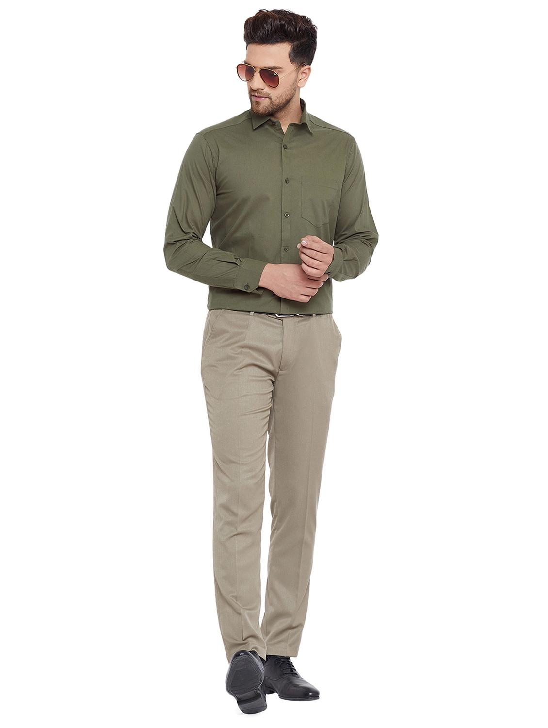 olive green solid formal shirt - 17361880 - Zoom Image - 4