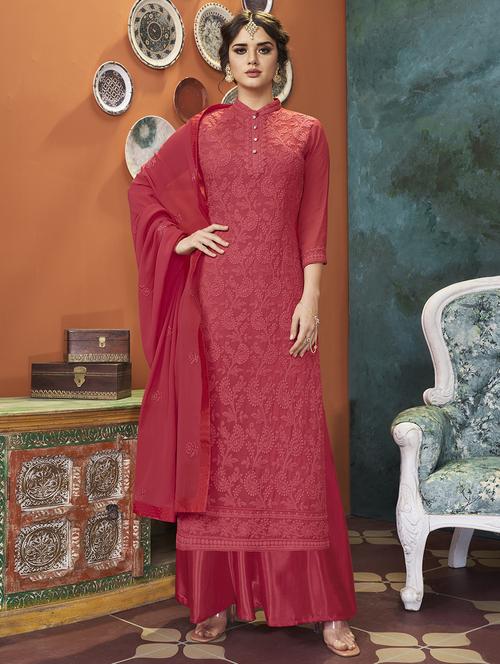 tonal embroidered suit set - 17362749 - Standard Image - 1