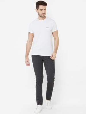 black solid flat front casual trouser - 17363065 - Standard Image - 4