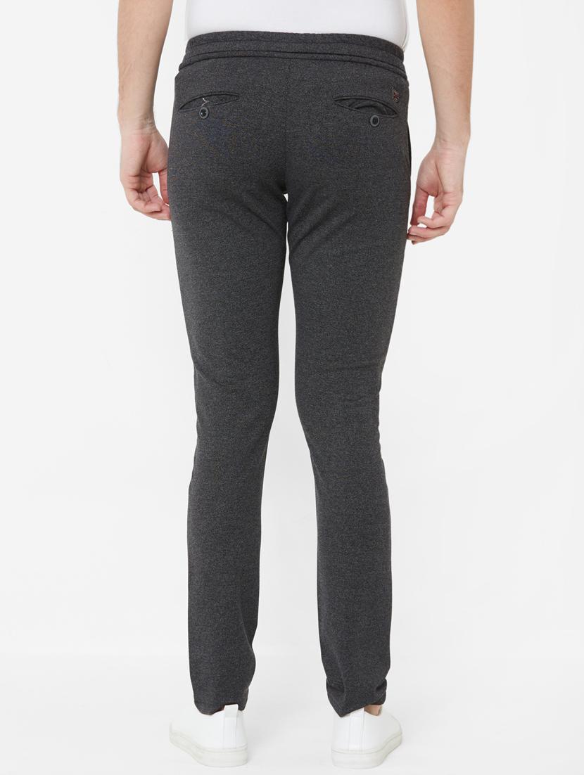 black solid flat front casual trouser - 17363065 - Zoom Image - 3