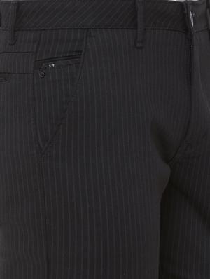 black striped flat front casual trouser - 17363084 - Standard Image - 5
