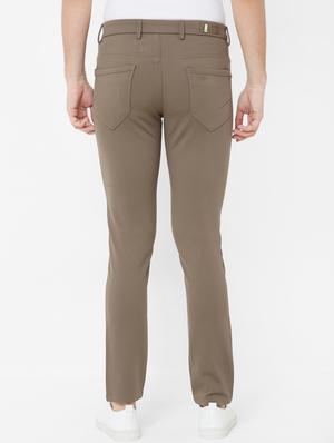 brown solid chinos - 17363126 - Standard Image - 3
