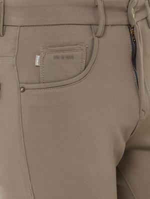 brown solid chinos - 17363126 - Standard Image - 5