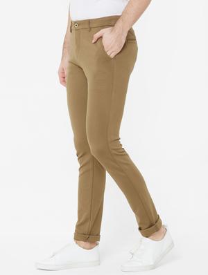 brown solid chinos - 17363133 - Standard Image - 2