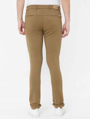 brown solid chinos - 17363133 - Standard Image - 3