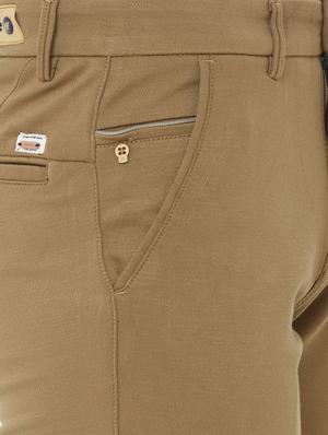 brown solid chinos - 17363133 - Standard Image - 5
