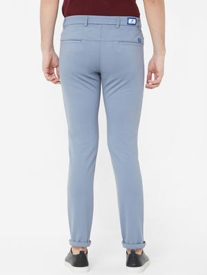 blue solid chinos - 17363134 - Standard Image - 3