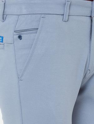 blue solid chinos - 17363134 - Standard Image - 5