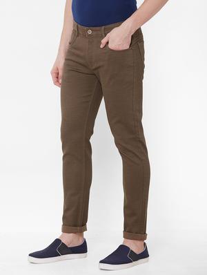 brown solid chinos - 17363143 - Standard Image - 2