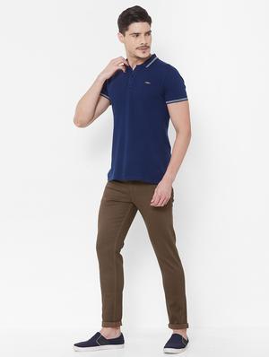 brown solid chinos - 17363143 - Standard Image - 4