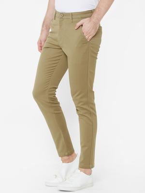 khaki solid chinos - 17363147 - Standard Image - 2