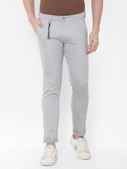 grey solid chinos - 17363151 - Standard Image - 1