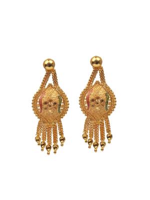 gold brass bangle with earring - 17363553 - Standard Image - 2