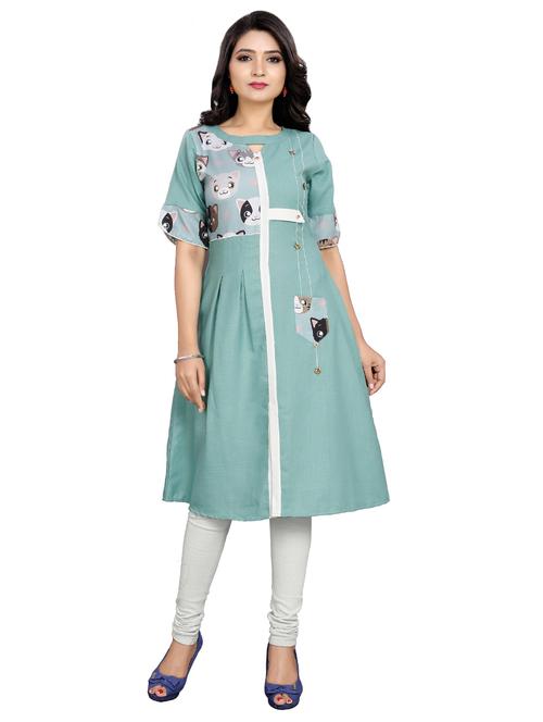 printed a-line kurta - 17363570 - Standard Image - 1