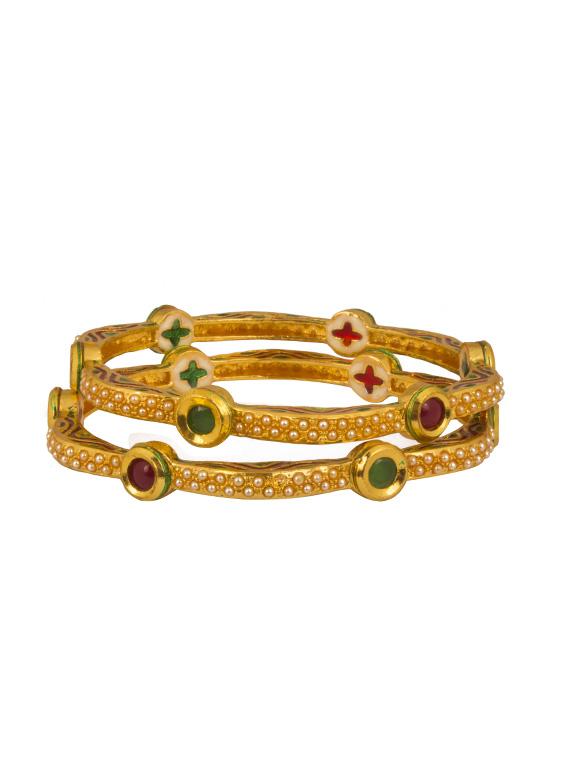 gold tone plated bangle - 17363585 - Zoom Image - 2