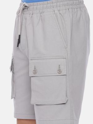 grey solid cargo short - 17363835 - Standard Image - 5