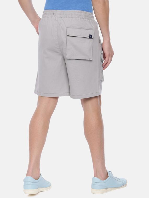 grey solid cargo short - 17363835 - Zoom Image - 3