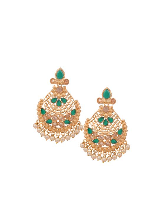 gold plated chandellier earring - 17363881 - Zoom Image - 2