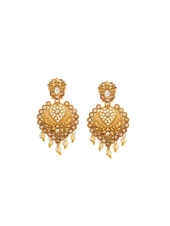 gold plated chandellier earring - 17363885 - Zoom Image - 1