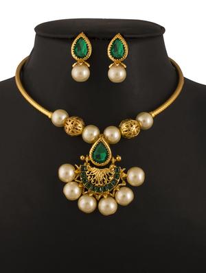 gold plated necklaces and earring - 17363929 - Standard Image - 3