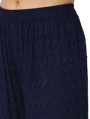 high rise embroidered palazzo - 17364113 - Standard Image - 5