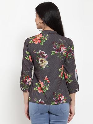 tie up neck floral top - 17364122 - Standard Image - 3