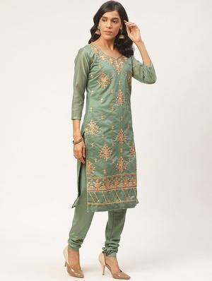 embroidered unstitched suit - 17364226 - Standard Image - 2