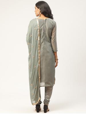 embroidered unstitched suit - 17364232 - Standard Image - 3