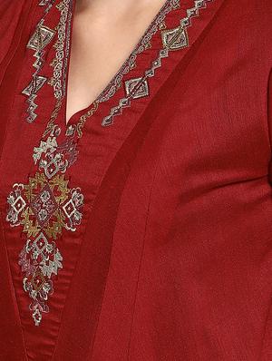 embroidered a-line kurta - 17364273 - Standard Image - 4