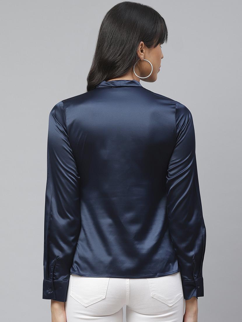 tie up neck satin top - 17364478 - Zoom Image - 3