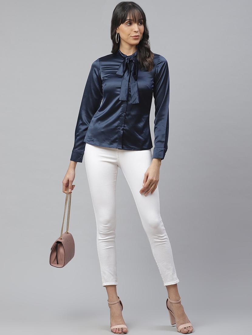 tie up neck satin top - 17364478 - Zoom Image - 4