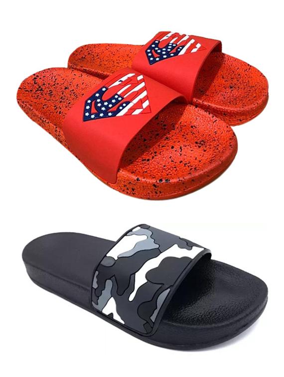 multi colored pvc slip on flip flops - 17365921 - Zoom Image - 1
