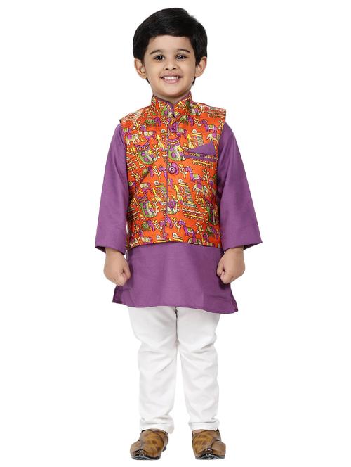 purple cotton kurta set - 17366142 - Standard Image - 1