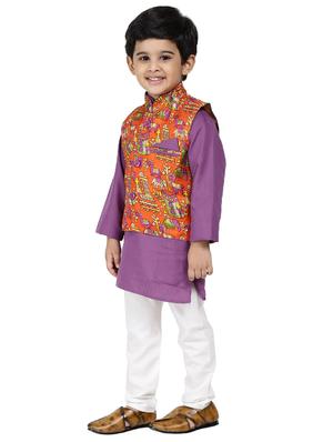 purple cotton kurta set - 17366142 - Standard Image - 2
